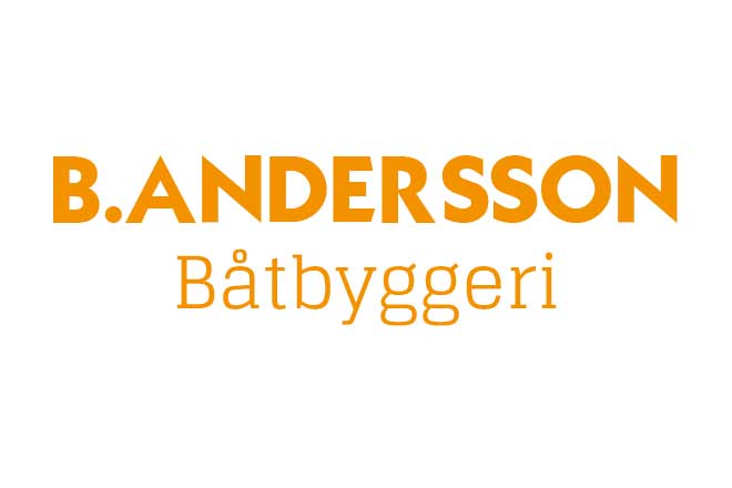 B. Andersson båtbyggeri logo.